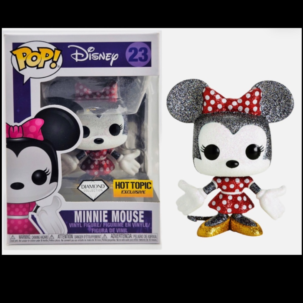 FUNKO POP DISNEY #23 Minnie Mouse Diamond Collection HOT TOPIC EXCLUSIVE